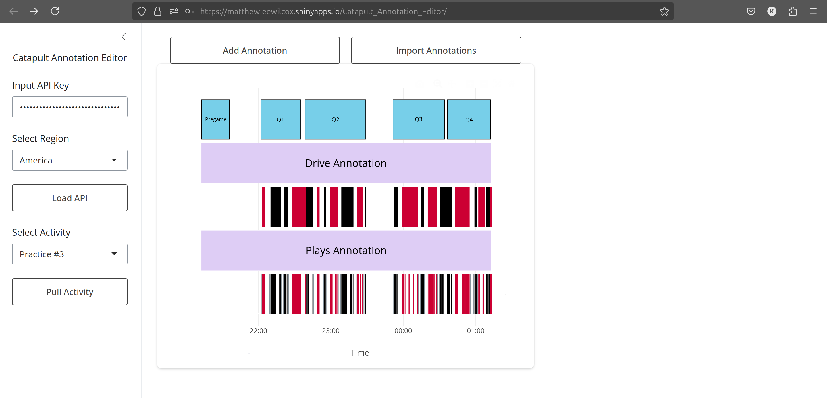 Activity loaded in editor